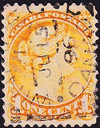 Канада 1873 год . Queen Victoria (1819-1901) - orange . Каталог 45,0 фунтов. (003)